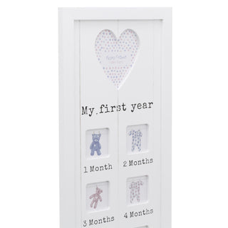 76 X 22 My First Year Photo Frame White