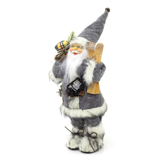 Grey Nordic Father Christmas Santa Claus Figure | Standing Santa Claus Ornament