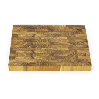 Teak End Grain Chopping Board | Endgrain Butcher Block Rectangular Cutting Board 30x24cm