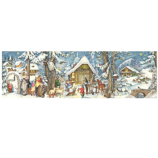 At the Stable Scene | Freestanding Traditional Christmas Paper Advent Calendar