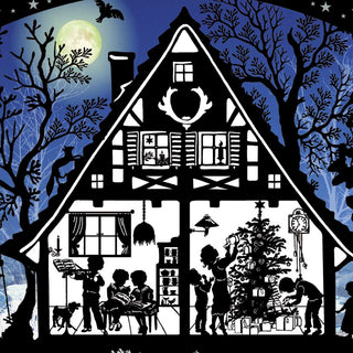 Deluxe Moonlight Silhouette Christmas Advent Calendar | Winter Cottage In The Woods Advent Calendar | Alpine Picture Advent Calendar