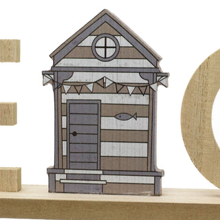 Coastal Beach Hut Nautical Wooden Plaque Sign | Seaside Decoration - Beach