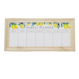 Lemon Design Large Whiteboard Family Planner Weekly Planner | Family Schedule Organiser Memo Board | Wooden Framed Weekly Meal Planner Shopping List - 67cm