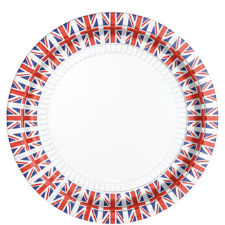 8 Great Britain Flag Union Jack Party Plates | Pack Of 8 Britannia Union Jack Paper Plates | Eight Queens Platinum Jubilee Party Plates