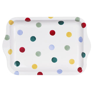 Emma Bridgewater Polka Dot Small Tin Tray | Tea Tray With Handles 24cm