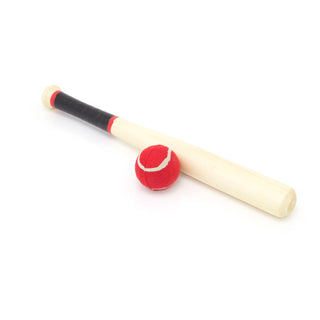 V12 Sport Children's Wooden Rounders Bat And Tennis Ball | Rounders Set Family Garden Outdoor Games | Baseball Bat Set For Kids 18 Inches