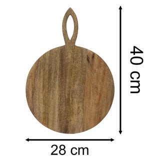 27cm Round Mango Wood Chopping Board | Wooden Cutting Board Serving Sharing Platter | Food Presentation Board