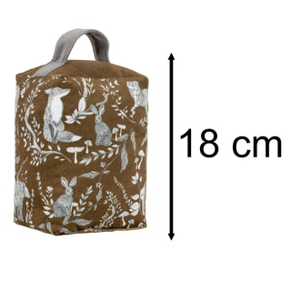 Buckthorn Amber Doorstop | Forest Animals Velvet Weighted Door Stop - 18cm