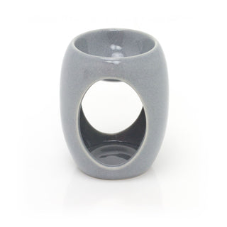 10cm Grey Ceramic Wax Melt Burner Fragrance Oil Burner | Essential Oil Diffuser Tealight Candle Holder | Aroma Lamp Candle Diffuser