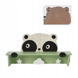 Children's Cute Animal Wooden Coat Rack | Kids Bedroom Nursery Coat Hooks - Panda