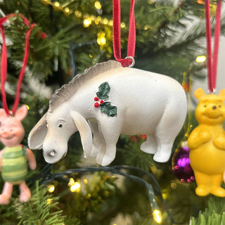 Set Of 4 Winnie The Pooh Christmas Tree Decorations, Resin Gisela Graham