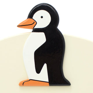 Penguin Triple Coatpeg | Childrens Wooden Wall Mounted Decorative Coat Peg Hook for Kids Room or Nursery Decor - Handmade in UK
