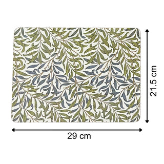 Set of 4 William Morris Willow Bough Placemats, Table Place Mats - 29cm