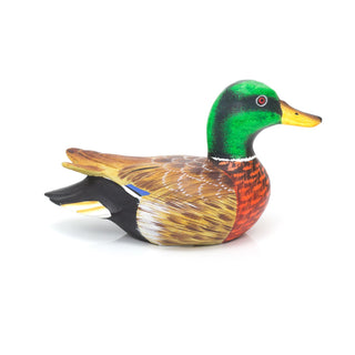 Wooden Mallard Duck Ornament | Duck Figurine Bird Statue | Animal Sculpture Duck Gifts