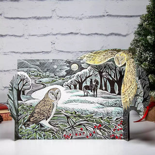Owl in Winter Pop-up 3D Advent Calendar | Bird Christmas Calendar - 40x30cm