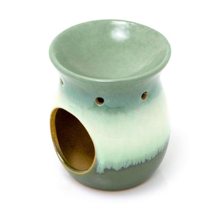 Green Ombre Glaze Eucalyptus Oil Burner | Ceramic Tea Light Essential Oil Burner