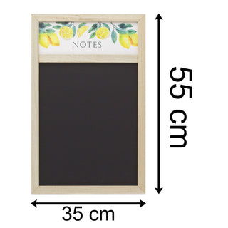 Lemon Design Wooden Kitchen Chalkboard | Hanging Chalkboard Kitchen Blackboard Memo Board | Kitchen Notice Board Chalk Board Weekly Planner Board - 57cm