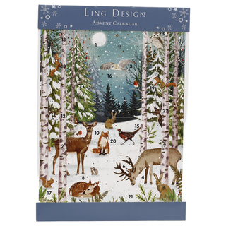 Winter Wonderland Christmas Advent Calendar, 33.5cm Woodland Animals