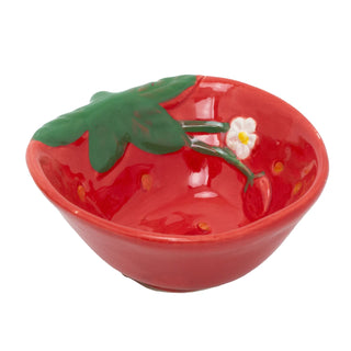 Strawberry Shaped Snack Bowl, 200ml Ceramic Serving Bowl, Nibbles Dish - 12cm