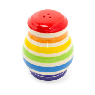 Rainbow Salt & Pepper Shakers | Ceramic Multi-Coloured Stripe Salt & Pepper Pots