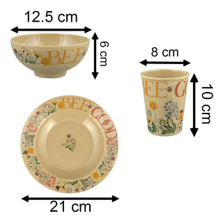 Emma Bridgewater - Bee Good 3 Piece Rice Husk Set | Childrens Dining Picnic Set