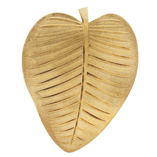 38cm Wooden Leaf Decorative Tray | Palm Leaf Ornamental Storage Display Tray | Botanical Display Plate