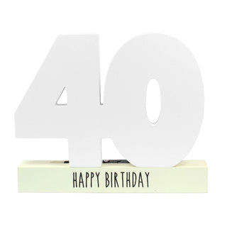 White Wooden 40th Birthday Signature Plaque And Pen Happy Birthday Keepsake Gift