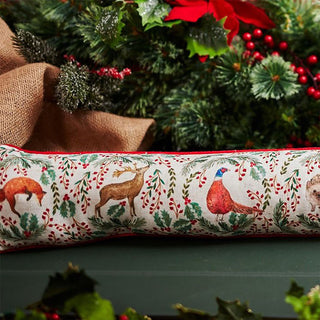 Woodland Animal Christmas Draught Excluder, 94cm Festive Door Draught Stopper