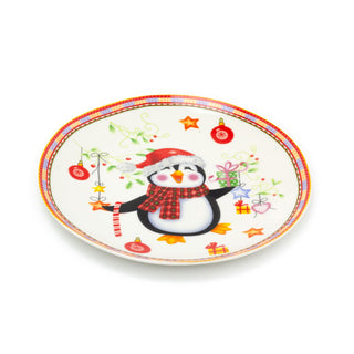 Round Ceramic Christmas Plate | Festive Serving Dish Christmas Snack Plate 20cm