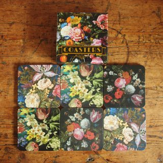 Pack Of 6 Beautiful Floral Cup Mug Coasters For Drinks ~ Coffee Table Mats
