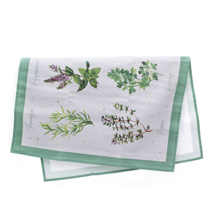 The Herb Garden - Kitchen Tea Towel | 100% Cotton Decorative Tea Towel - 70x50cm