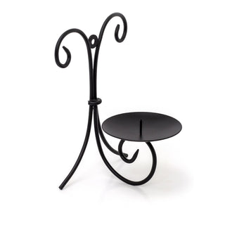 Black Metal Scroll Wall Sconce Candle Holder | Wall Mounted Pillar Candle Holder