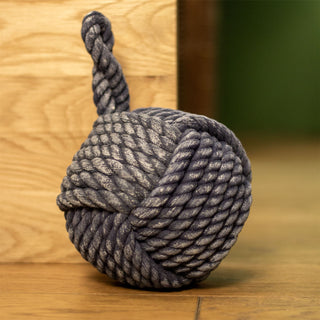 Blue Nautical Knot Rope Doorstop | Nautical Monkey's Fist Seaside Rope Door Stop