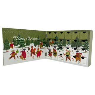 Wooden Fill Your Own Advent Calendar, 24 Drawer Book Style, Woodland Animals