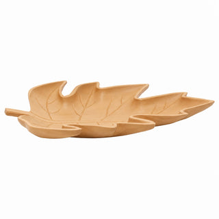 Wooden Leaf Trinket Tray, 33cm Light Brown Leaf Trinket Dish