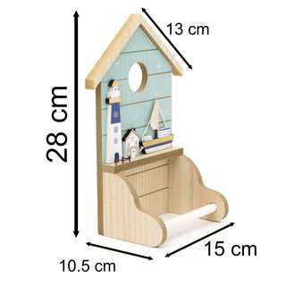 Nautical Bathroom Toilet Roll Holder | Wooden Toilet Roll Holder Wall Mounted Toilet Roll Holder | Seaside Coastal Nautical Bathroom Accessories