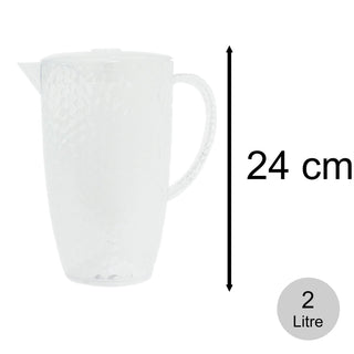 2L Bubble Effect Water Jug | Outdoor Plastic Drinks Pitcher Picnic Jug with Lid
