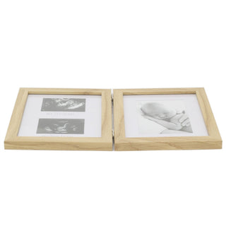 3 Aperture Baby Ultrasound Scan And 1st Photo Picture Frame | Wooden Double Baby Keepsake Photo Frame | Baby Scan Photo Frames Keepsake Gifts