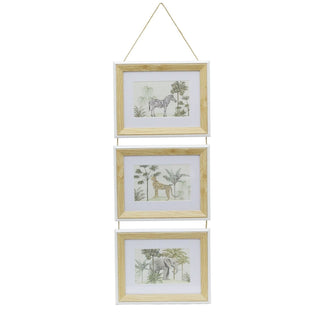 3 - Aperture Safari Animal Pictures for Wall, Set of 3 Picture Frames Wall Art Set