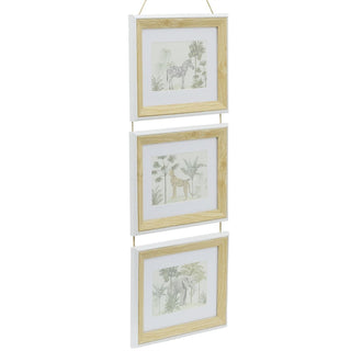 3 - Aperture Safari Animal Pictures for Wall, Set of 3 Picture Frames Wall Art Set
