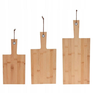 3 - Piece Bamboo Chopping Board Set with Handle | Paddle Style Cutting Boards