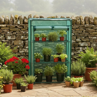 3 Tier Mini Greenhouse, 80cm Portable Indoor Outdoor Plant Grow House with Cover
