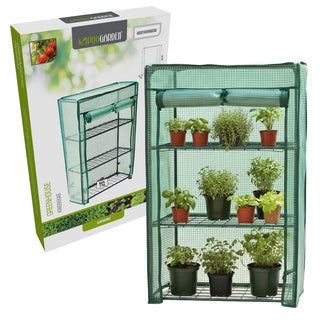 3 Tier Mini Greenhouse, 80cm Portable Indoor Outdoor Plant Grow House with Cover