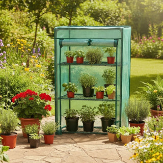 3 Tier Mini Greenhouse, 80cm Portable Indoor Outdoor Plant Grow House with Cover