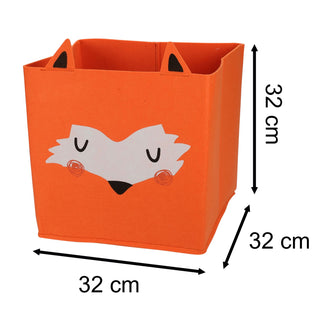 Forest Friends Toy Storage Basket Storage Box | Kids Animal Storage Cube - Fox