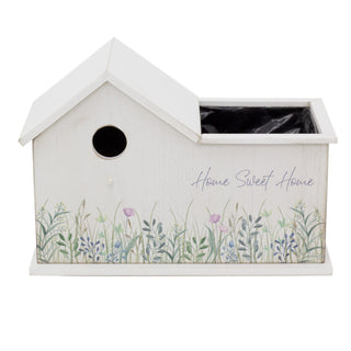 Wooden Bird House Planter | Herb Planters Indoor Flower Pots | Novelty Bird Box Plant Pot