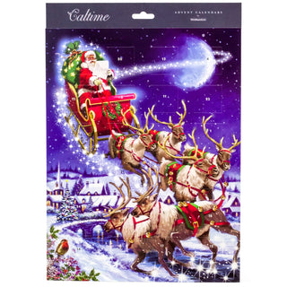 Christmas Advent Calendar Santa's Sleigh Team | Father Christmas Advent Calendar Traditional Advent Calendar | Picture Advent Calendar Paper Advent Calendar