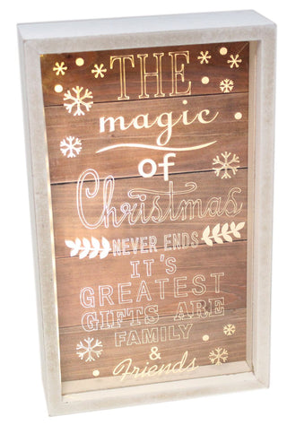 Light Up Magic Of Christmas LED Plaque Box Frame Decoration