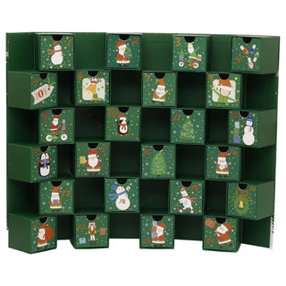 Green Folding Fill Your Own Christmas Advent Calendar, 24 Drawer Countdown