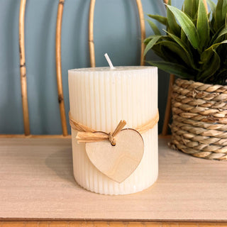 Scented Church Pillar Candle | Pomegranate Spruce Heart & Cream Pillar Candle